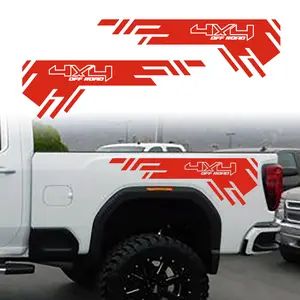 2pcs/set 4X4 OFF ROAD Blue Geometric Off-road car stickers: Personalized PVC decals, creating a hardcore off-road style with tech-savvy geometric lines and eye-catching logos Sticker For Cars