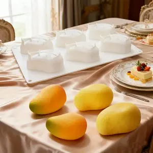 Six Mold Positions Mango Mousse Cake Silicone Mold, Silicone Cake Pan, Silicone Baking Molds, Ice Cream Jelly Fruit Baking Tool, High Temperature Resistant, Perfect for Desserts and Treats home
