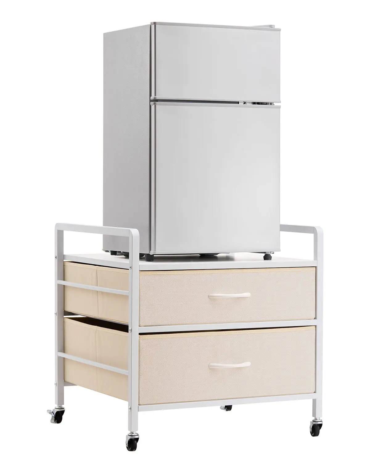 【summerfinds】VEVOR Mini Fridge Stand with Storage 176 lbs White Mini Fridge Table 2 Drawers, Storage Furniture, Furniture For Apartment, Apartment Furniture, Studio Apartment Furniture