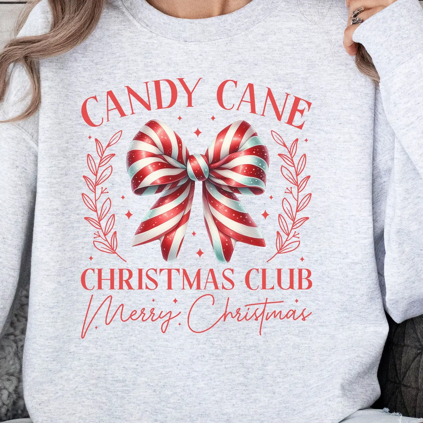 Candy Cane Christmas Club, Cute Christmas Sweatshirt, Unisex Fit, Smooth Soft Printed Fabric