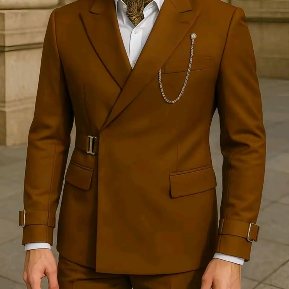 Men's Vintage-Inspired 2-Piece Wedding Groom Suit Set, Long Sleeve Tailored Blazer, Vest & Pants Ideal for Groom Tuxedo Alternative, Workwear, Business Casual Outfits & Prom Or Party Events