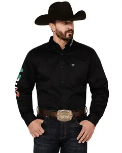 Ariat Men's Twill Fitted Team Mexico Solid Long Sleeve Button-Down Western Shirt - 10038914 Ariat Men's Twill Fitted Team Mexico Solid Long Sleeve Button-Down Western Shirt - 10038914