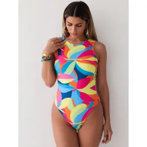 2026 New European and American Women's Slimming Floral One-Piece Bikini for Beach and Pool Parties