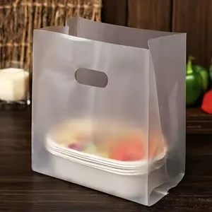 50pcs Transparent Plastic Gift Bags with Handles - Baking Packaging Bags, Cake Shops, Desserts, Pastries, Thickened Packaging Bags - Perfect for Weddings, Birthdays, and Parties - Food Safe