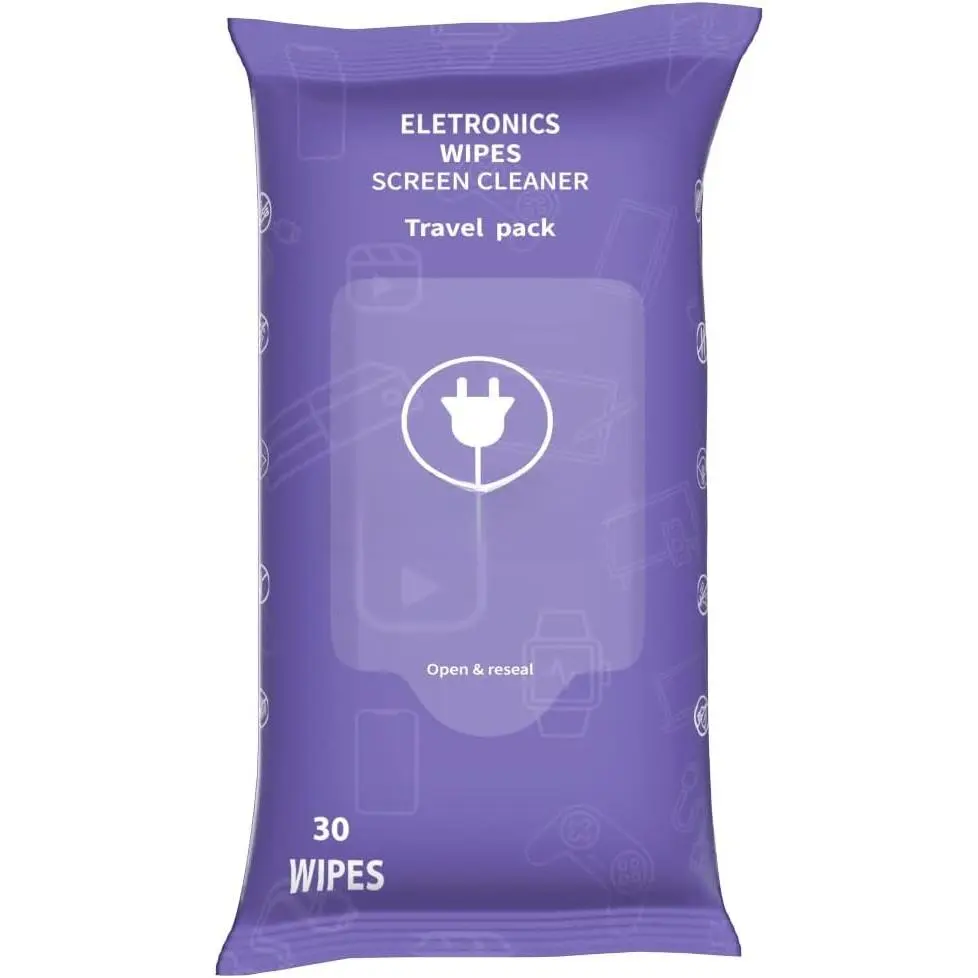 TechWipes Soft Screen Cleaner Wipes for Electronics - 30 Count Travel Pack - Safe Non-Abrasive Microfiber Cloths for Computer, Phone, TV &