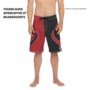 Quiksilver | Young Guns Intercepter 21" Boardshorts | Fixed Waist with Secure Drawcord | Anti-Rash & Anti-Slip & All-Surf Ready | Built for Long Surf Sessions