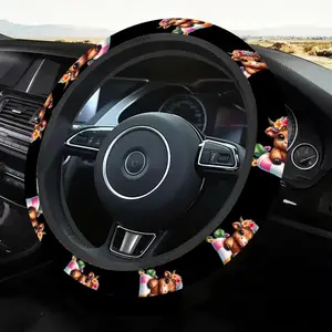 1pc 1.6 x 15 inch Highland cattle Pattern car steering wheel cover, Steering wheel protector, non-slip and comfortable, car interior accessory, Car Accessories, no inner ring, easy install & remove, suitable for all car models, 1.20CYJ-4