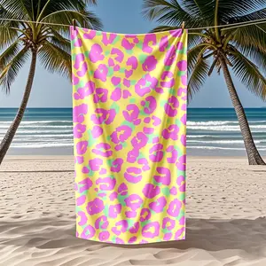 Colorful Leopard Print Beach Towel, Super Large Size Quick-Dry Soft Microfiber, Absorbent Sand-Free Swimming Towel, Ideal for Pool Party Travel, Microfiber Towels