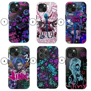 Jinx Arcane Graffiti Phone Case for iPhone 17 16 15 14 13 12 11 Pro Max Plus - Cool Anime Punk Style Protective Cover