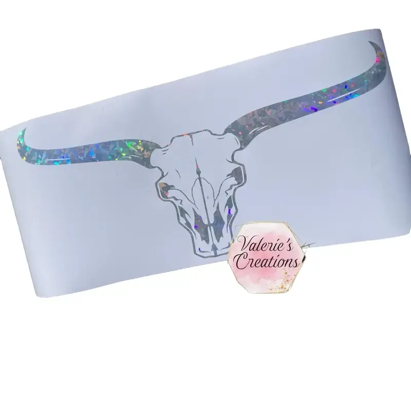 Bull Skull Banner 23x12 Truck Decal