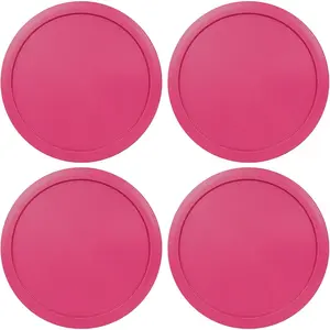 Replacement Lids For Pyrex 6 & 7-Cup Glass Food Storage Container Bowls, 7.5-Inch Plastic Round Lids Covers For Pyrex 7402-PC, Airtight & Leakproof, 4-Pack, Fuchsia
