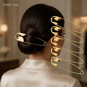 SummerVibes Women's Chic Oversized Safety Hairpin - Non-Slip, Strong Grip Clip for Thick Hair, Durable Lightweight Daily Fashion Accessory for Updos, Buns