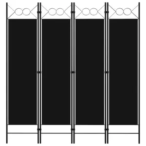 vidaXL 4-Panel Room Divider Black 63"x70.9"