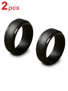 Men's Solid Color Silicone Ring, Wedding Promise Rings, Soft Comfortable Fit for Sizes 7-14, Fashion Jewelry for Party, Daily Clothing Decor, Trendy All-match & Exquisite Jewelry for Gift