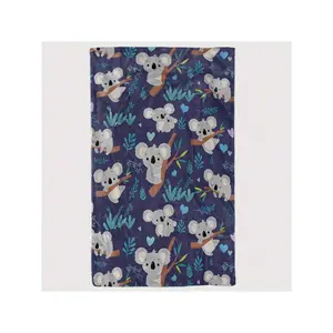 1pc Cartoon Flannel Blanket With Koala Pattern Digital Printing, Soft, Warm, And Comfortable Sofa, Bed, And Office Use, As A Small Throw Or Nap Blanket, An Friends And Family.