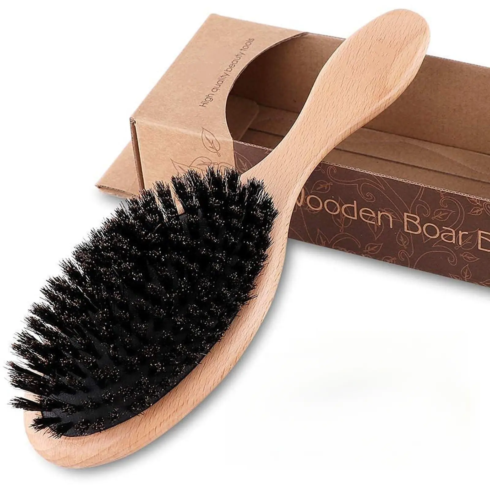 Natural Boar Bristle Hair Brush - Soft Bristles for Thin, Fine Hair - Anti-Tangle Daily Tool for Women, Kids - Enhances Shine, Reduces Frizz, Improves Texture - Baby Grooming Tools