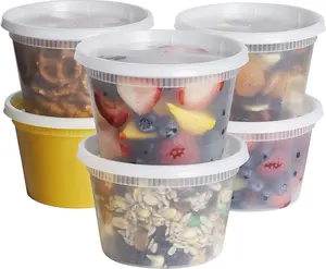 [48 Sets 16 oz. Plastic Deli Disposable Food Storage Containers With Airtight Lids (Formerly Comfy Package)