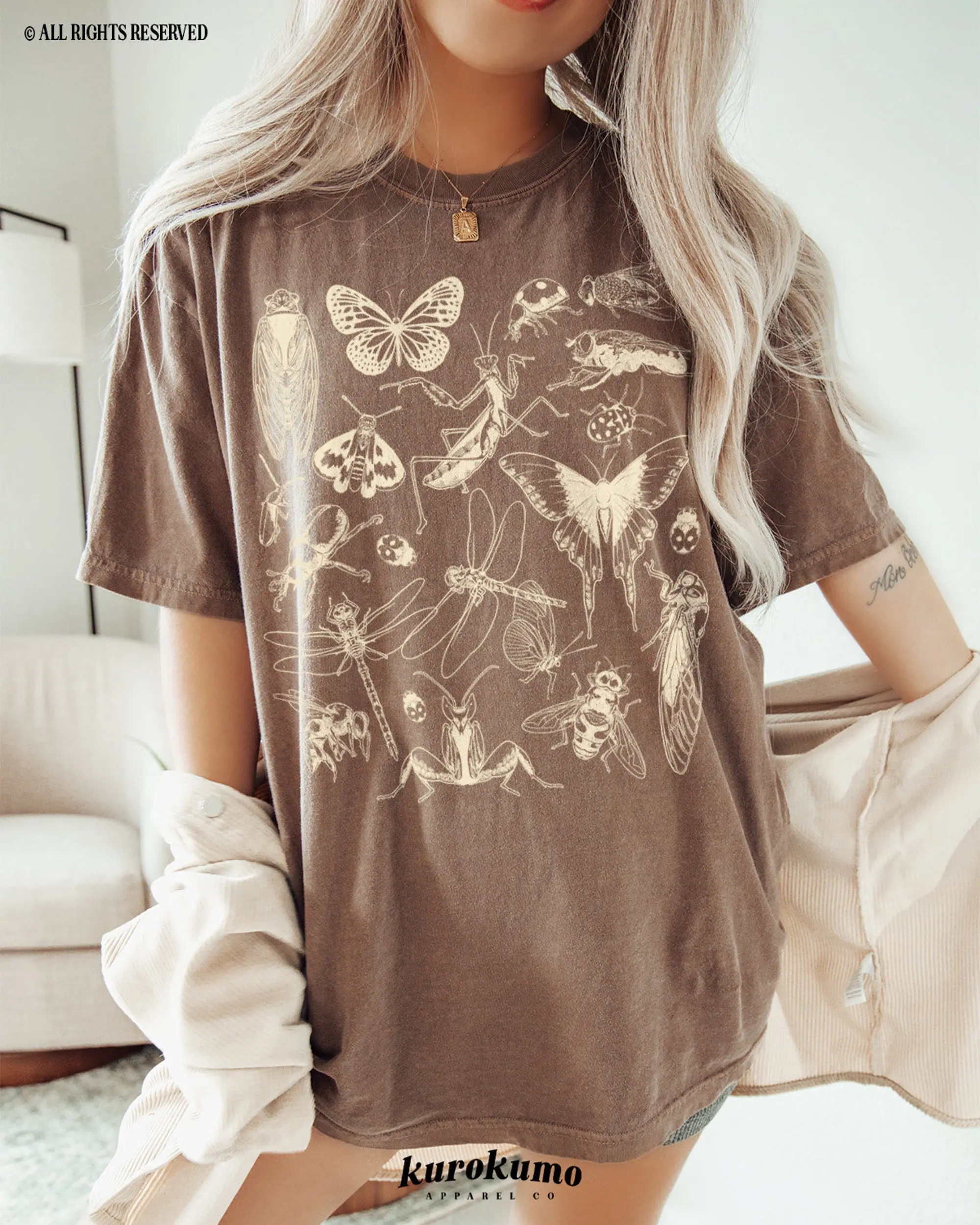 Vintage Insect Graphic Tee 90s Aesthetic Entomology Shirt Retro Tattoo Inspired Bug Tshirt Dark Cottagecore Clothes Goblincore Clothing