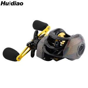 Huidiao Laser Scale Baitcasting Reel 7.1:1 Gear Ratio 10 Magnets Braking System 22lb/10kg Powerful Drag Low Profile Casting Reel Metal Spool/Handle for Lure Fishing Saltwater Casting Reels Fishing Tackle