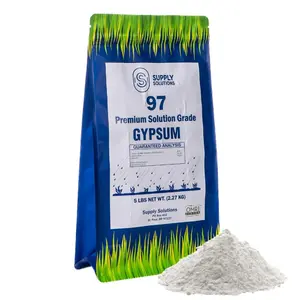 Supply Solutions Premium 97 Solution Grade Gypsum 5lbs - Fast Acting Organic Calcium Sulfate Dihydrate for Root Growth Lawns & Mushroom Cultivation