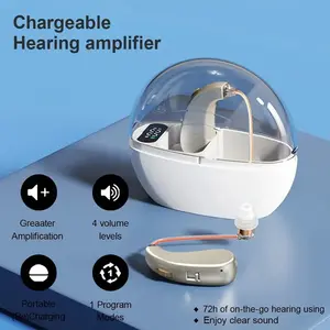 2pcs Sound Amplifier Speaker Ear Hook Rechargeable Abs Material, 4 Volume Levels, Easy Operation, Comfortable Wear for Adults