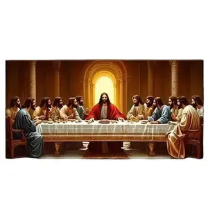 "Last Supper" Picture Frame Wall Decor - Canvas wrapped frame. The presentation effect is subject to the actual size. Wooden Wall Art Modern Home Decoration
