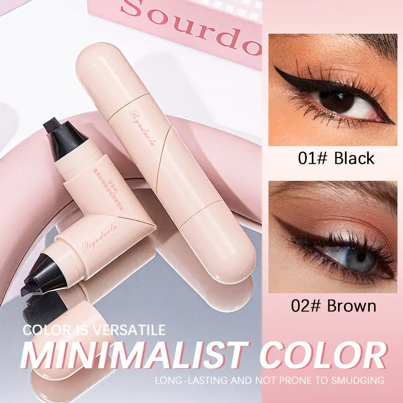 Waterproof Heart Stamp Eyeliner Pencil Set, Beginner-Friendly Ultra-Thin Liquid Eyeliner, Long-Lasting /, Student Makeup