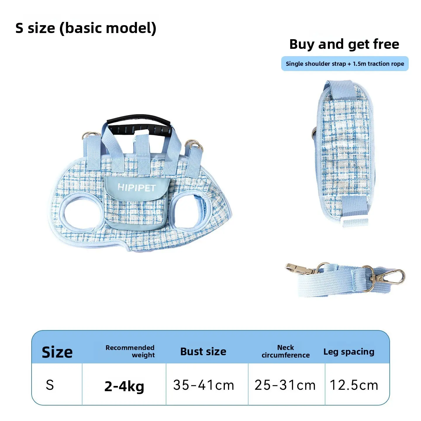 Blue Chanel-style crossbody bag