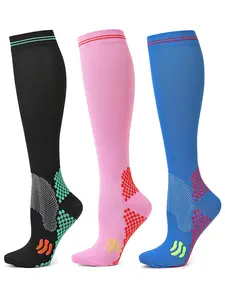 3 Pairs Compression Socks, Breathable Sport Socks for Running Jogging Cycling, Athletic Socks for Men & Women