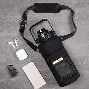 Large Capacity Sports Water Bottle, Portable Temperature-controlled Leak-proof Bottle, Multifunctional Cup Holder with Adjustable Carry Strap, Travel Water Bottle