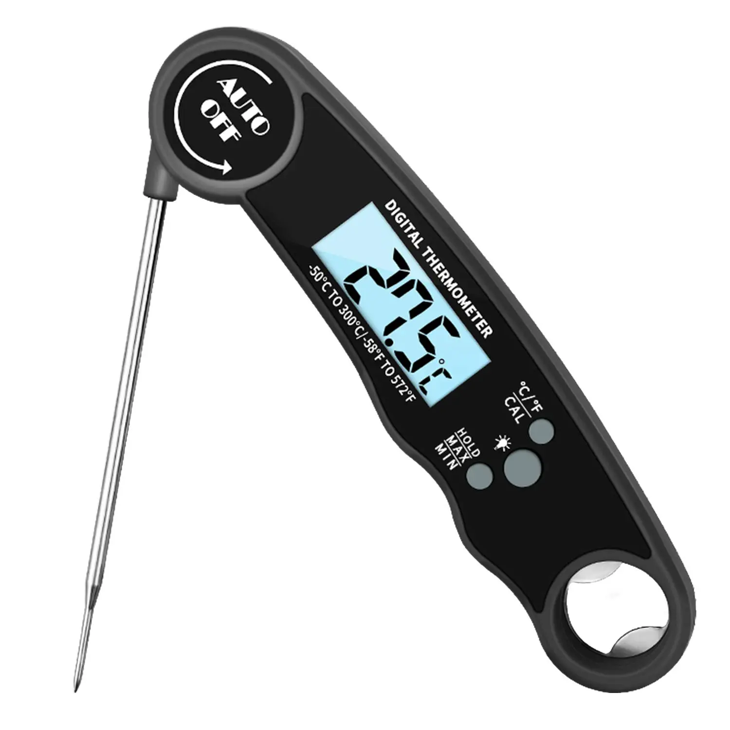 Meat Thermometer Digital  for Cooking Instant Read Food Waterproof Thermometer with LCD Display for Grilling, BBQ, Air Fryer, Grill Smoker, Roast Camping, Candy Making with Foldable Probe,BBQ Kitchen Essentials