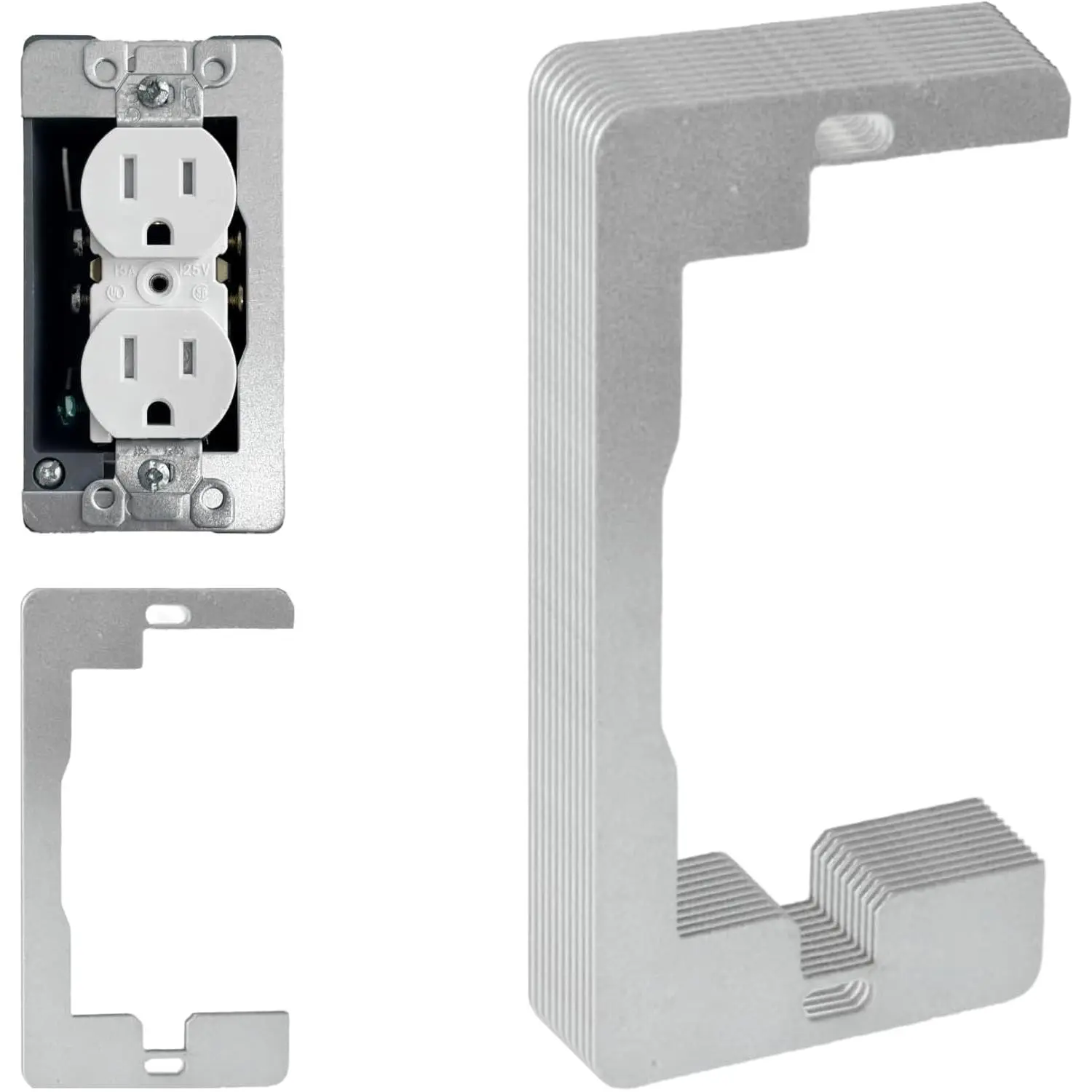Wall Plate Spacer, 10-Pack Metal Flush Fit Leveling Plates - Receptacle Spacers & Outlet Shims for Loose Electrical Outlets, Single-Gang Electrical Box Levelers for Wall Fix & Outlet Alignment