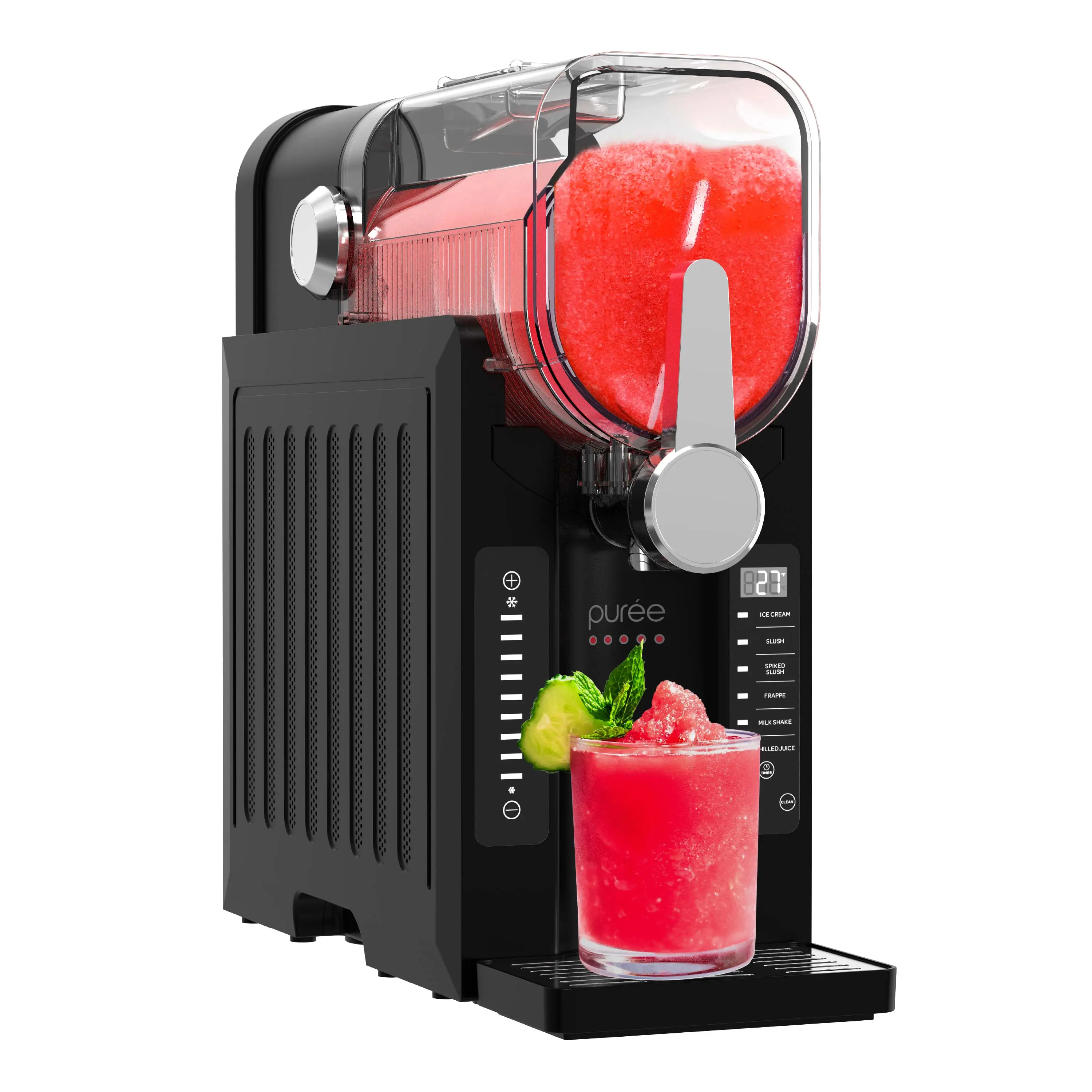 Tzumi Puree 1.6L Slushie Machine & Soft Serve Ice Cream Maker – Frozen Drink Machine, Slushie Maker, Margarita Machine for Home