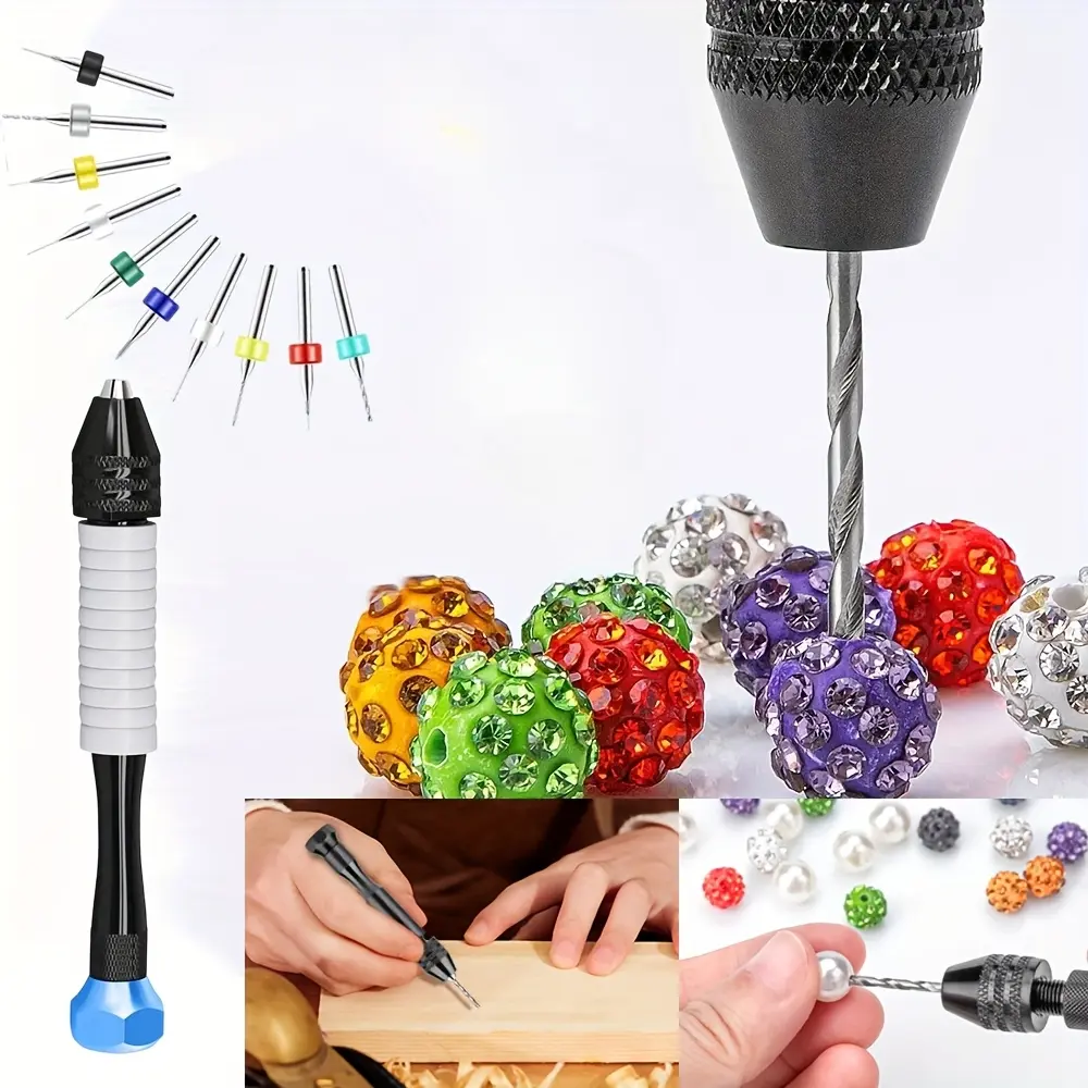Micro Drill Bits Set with Pin Vise,Small Hand Drill,PCB Mini Drill Bits for Resin Beads Polymer Clay,DIY Jewelry Making Drill,Craft Drill Bits Set Versatility Precision