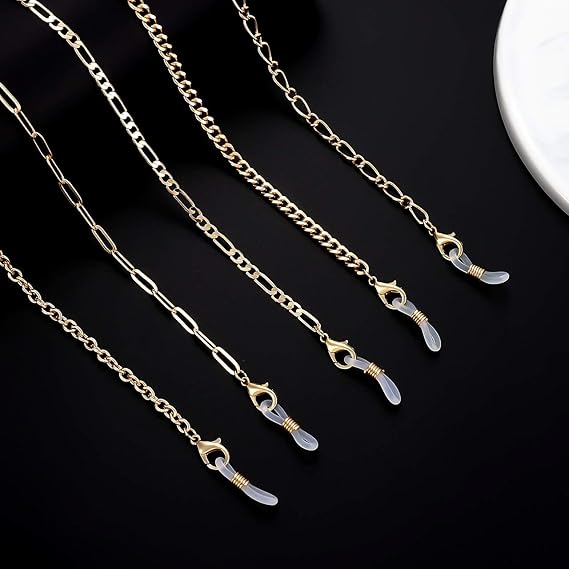 10PCS Eyeglass Chains String Holders for Women Men Gold Link Necklace Around Neck Glasses Mask Chain Lanyard Eyewear Retainer Accessory Chain 10PCS Eyeglass Chains String Holders for Women Men Gold Link Necklace Around Neck Glasses Mask Chain Lanyard Eyewear Retainer Accessory Chain