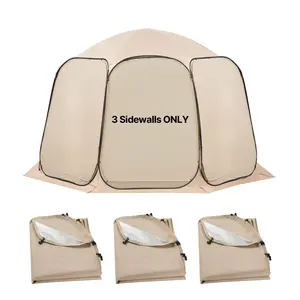 VEVOR Sun Shade Sail Canopy Covers, Fit for 12 x 11 ft Screen House Tent, Sun Protection, 5.51 x 4.59 ft 300D Oxford Silver-Coated Fabric, Pack of 3 (Not Include Tent), for Outdoor Activities, Beige