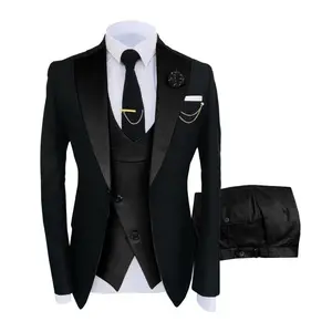 Men's Slim Fit 3-piece Suit Set -Double BreastedBlazer, Vest & Pants for Weddings and Formal Eventscasual suit Mens Slim wedding suit pocket suit Men'sThree-Piece party suits business casual Tuxedo business casual outfits office work clothes