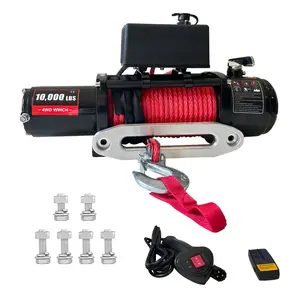 Garvee 10000lbs Electric Vehicle Winch with Waterproof IP67 Rating, 85ft Synthetic Rope, Wireless Handheld Remote, 12V Power for Towing UTV and Off-Road Vehicles