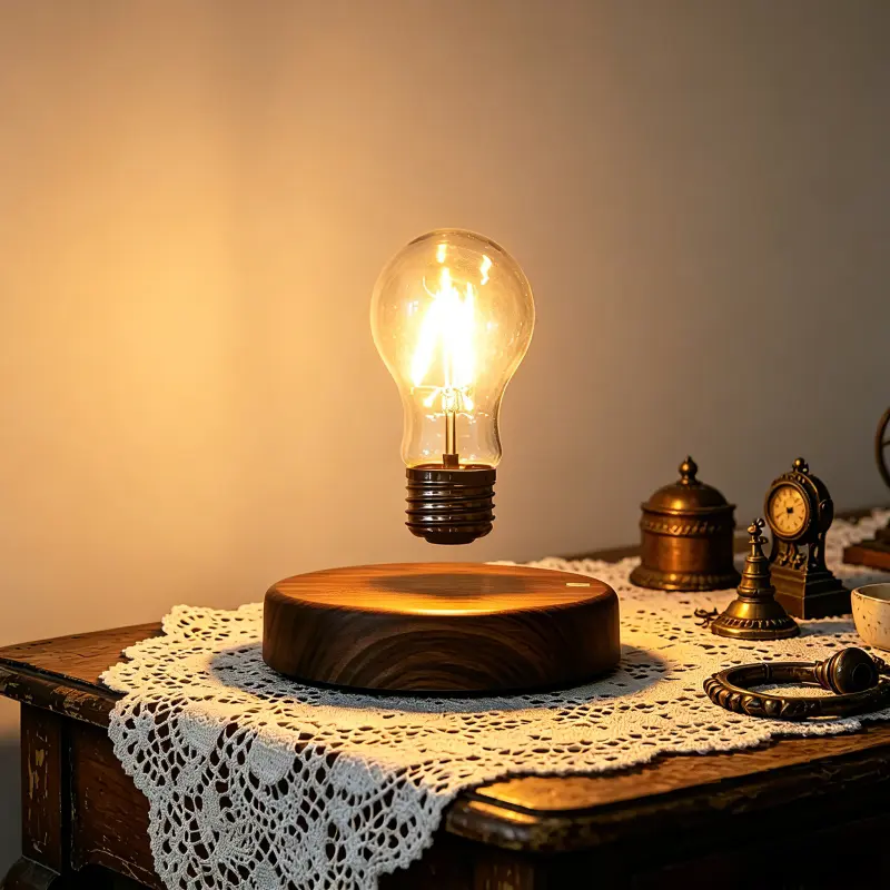 Levitating Light Bulb Lamp Magnetic Floating LED Light Desk Lamp Table lamp Night Light for Unique Gifts  Home Office Decoration