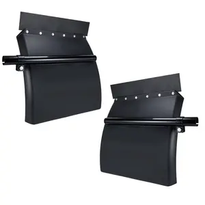 24"x24"/24"x29" Poly Quarter Fenders Kit Set for Semi Truck, Tube Bracket and Mounting Hardware Included, Right & Left, 2PCS in pair (Poly - Black)