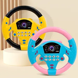 Electric simulated steering wheel toy, driving steering wheel toy, Car steering wheel toy gift with music, lighting, sound system, Multifunction (requires 2 AA batteries to be brought)