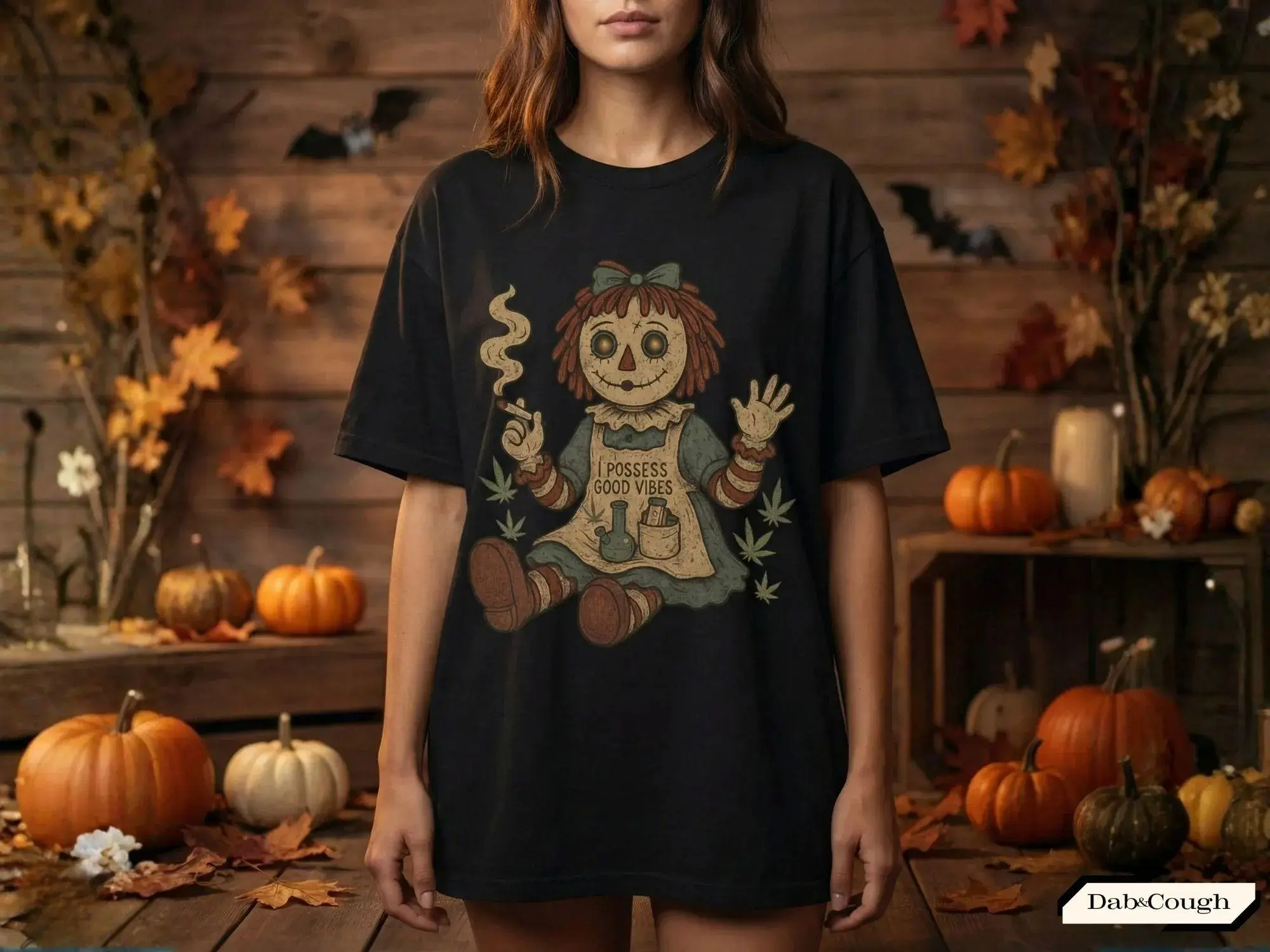 Raggedy Dank Stoner Shirt, Vintage Weed Doll Tee, Spooky Cannabis Graphic T Shirt, Retro Halloween 420 Unisex Comfort Colors