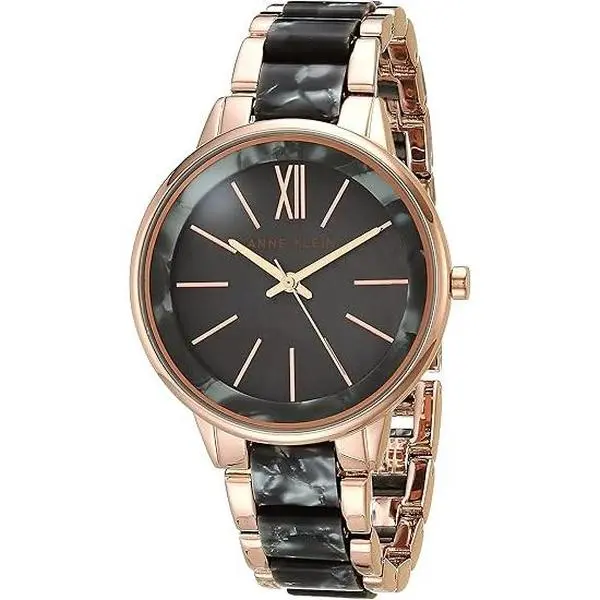 Anne Klein Resin Bracelet Ladies Watch AK/1412GYRG, Women's Fashion, 30M, 37Mm, Adjustable Strap, Mother-Of-Pearl