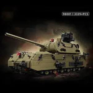 3339-Piece Heavy Tank Building Block Set Military Vehicle Armored Tank Model Display Military Collector's Item Home Decor Display Piece Ideal Gift for Men, Teens, Birthdays, Christmas, Halloween, New Year Toy Gift.