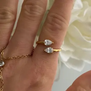 EVRY JEWELS Gold or Silver Plated Women's Martini Pinky Ring
