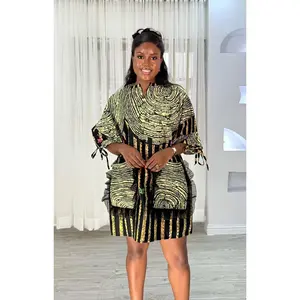 Bvocado Kumasi Short Dress - Ankara Fabric Summer Casual Elegance Statement Women's Wear