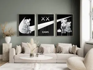 Set of 3 KS Wall Art Prints Poster , HYPEBEAST Decor, Ks Poster, Ks Decor, Ks Figure, Hypebeast Toys, Masculine Wall Art No Framed