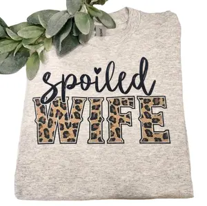 spoiled wife shirt cheetah print cute popular married wifey trending Short Sleeve Tshirt valentine's gift