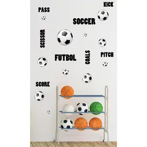Soccer Futbol Wall Decals - Removable Decorative Stickers for Room Decor and Mural Use