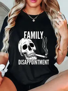 100% Cotton Family Disappointment Skull Marijuana Funny Loser Relative T-Shirt